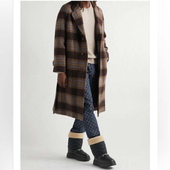 Gucci Horsebit Shearling-Trimmed Quilted Nylon and Leather Boots-Black - Picture 9 of 10